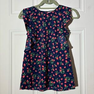 ❤️2/$15 or 3/$21❤️ NWT Juicy Couture Flutter Sleeve Strawberry Top, Size XS